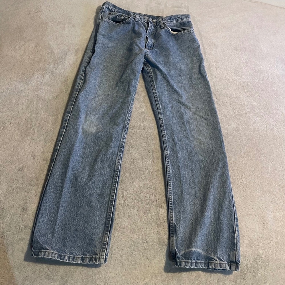 Vintage‎ Wrangler Regular Fit Blue Denim Jeans Men 35x34 Straight Leg Cotton 90s